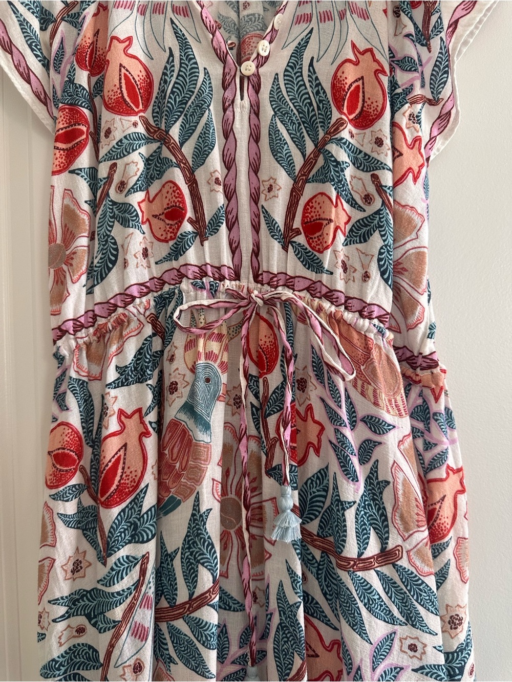 Omika Cora Midi Dress Floral Boho V-Neck Resort Vacation - Picture 6 of 13